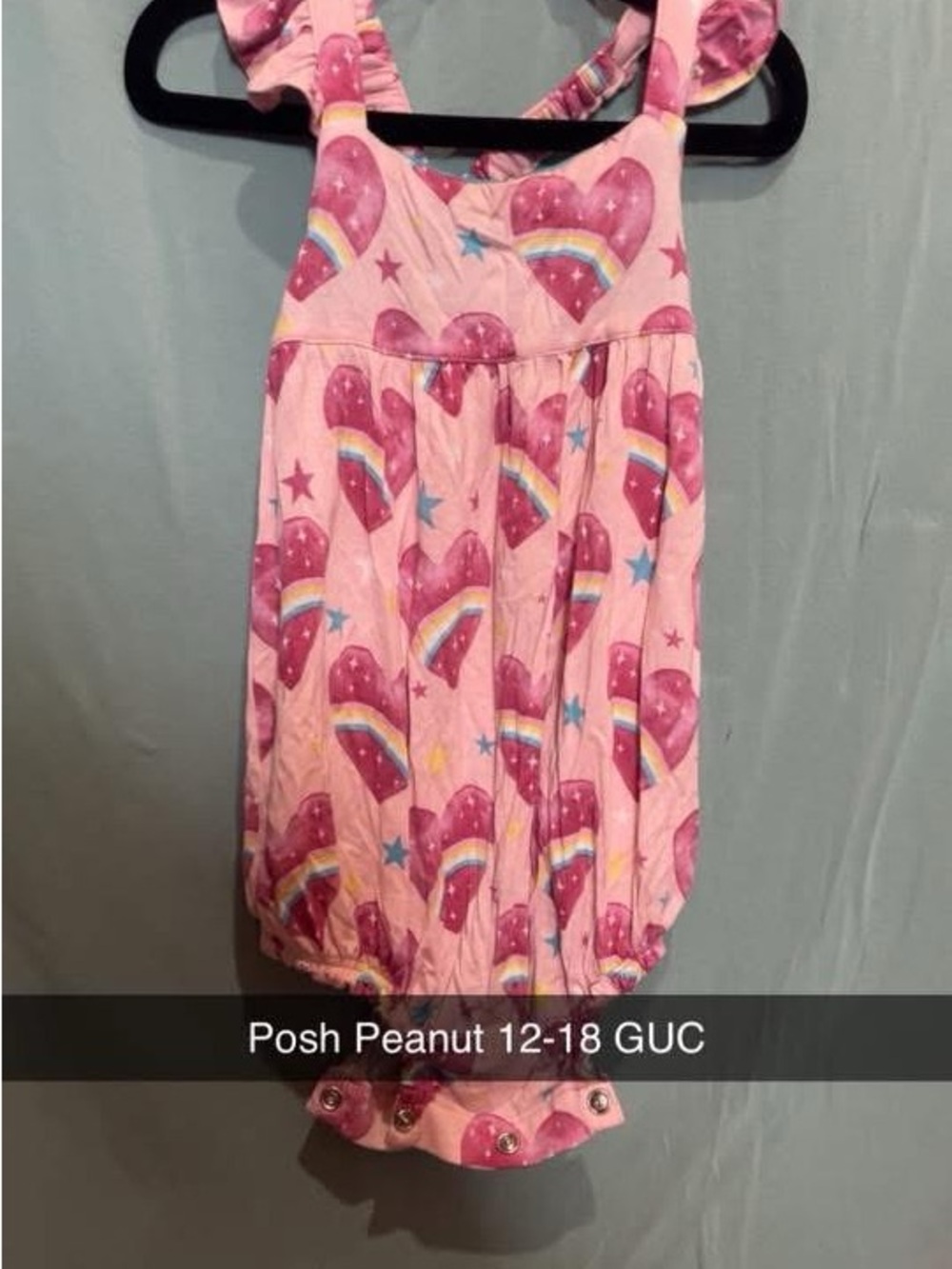 Posh Peanut Pink Rainbow Heart One-Piece
